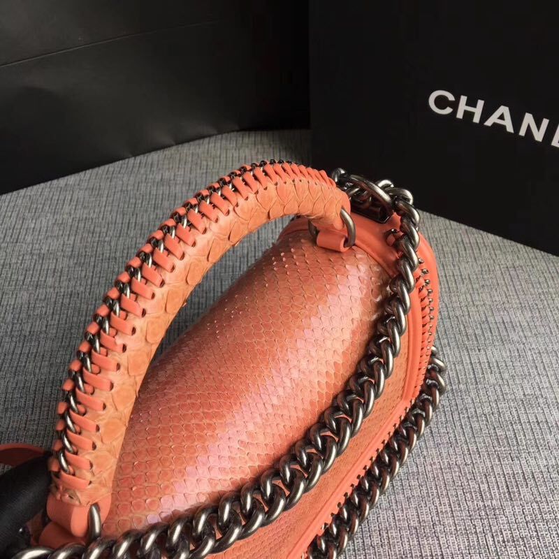 Chanel Le Boy Original Leather Bag 90097 Orange