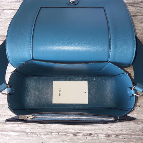 Celine FRAME Calfskin Leather Shoulder Bag 43343 Blue&Black