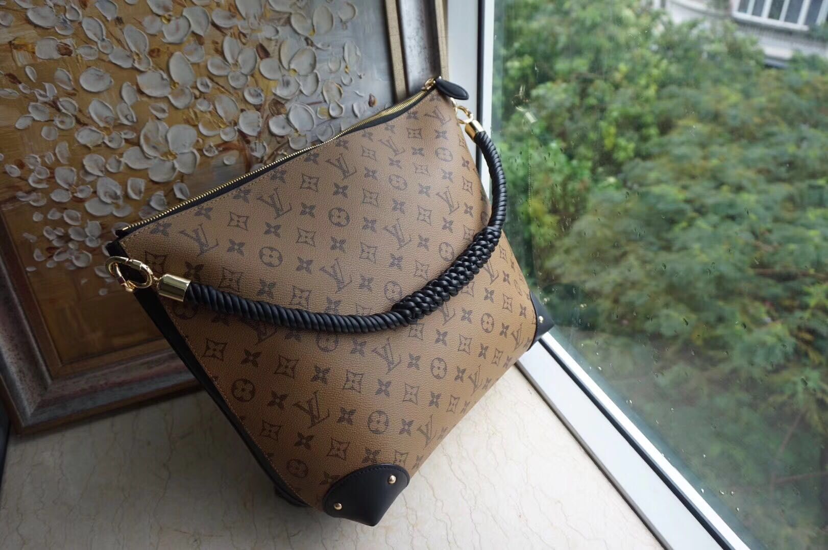 Louis Vuitton Monogram Canvas Triangle Softy M41130 Black