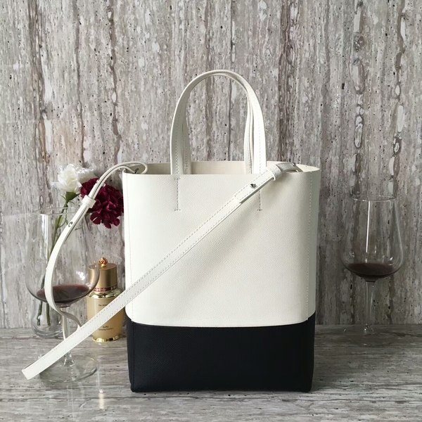 Celine Cabas Phantom Bags Calfskin Leather C2204 White&Black