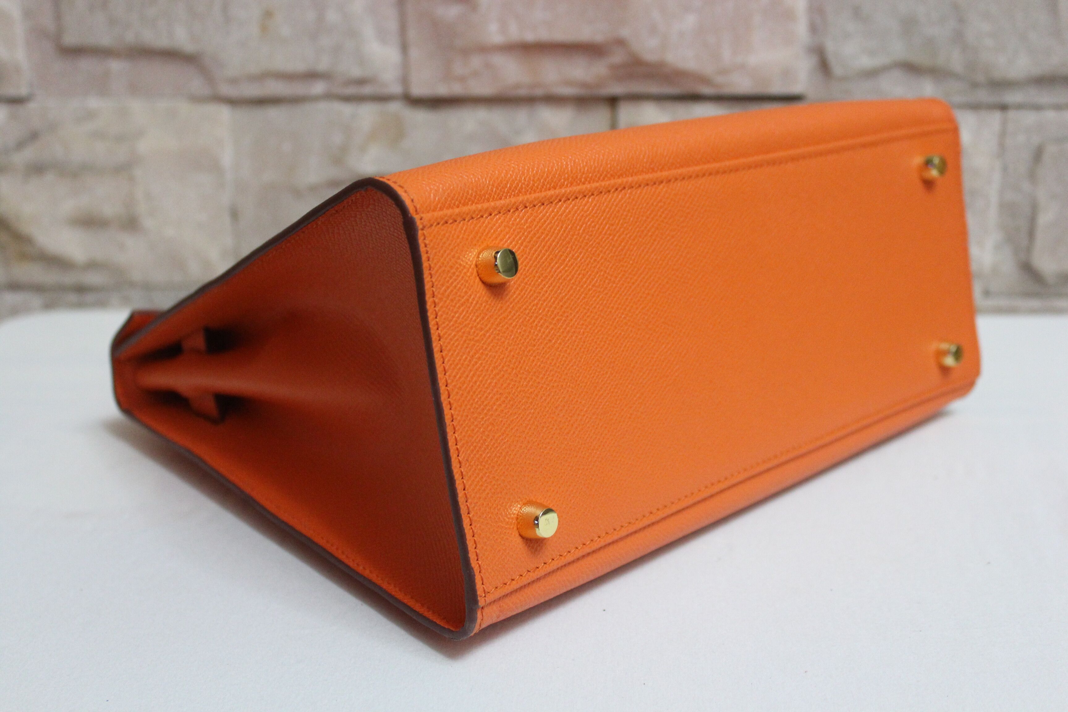 Hermes Kelly 28cm Shoulder Bags espom leather orange