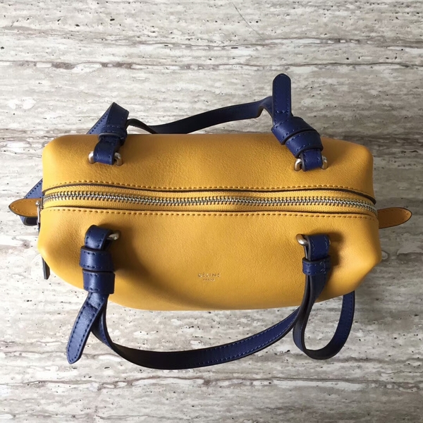 Celine Sheepskin  Leather Shoulder Bag 90059 Yellow