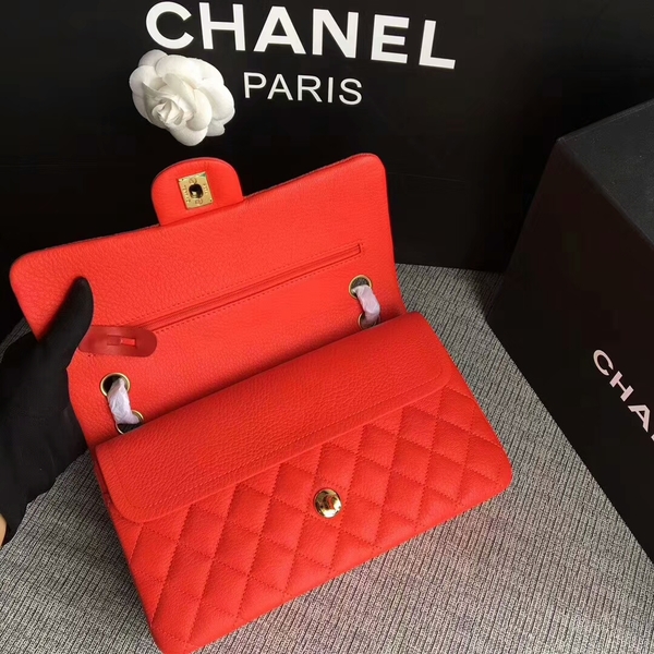 Chanel Flap Shoulder Bags Original Deerskin Leather CF1112 Red