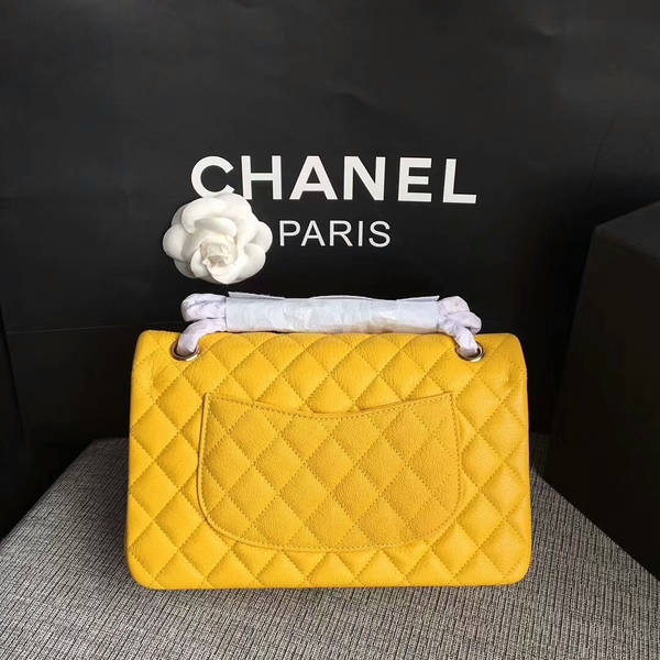 Chanel Flap Shoulder Bags Original Deerskin Leather CF1112 Yellow