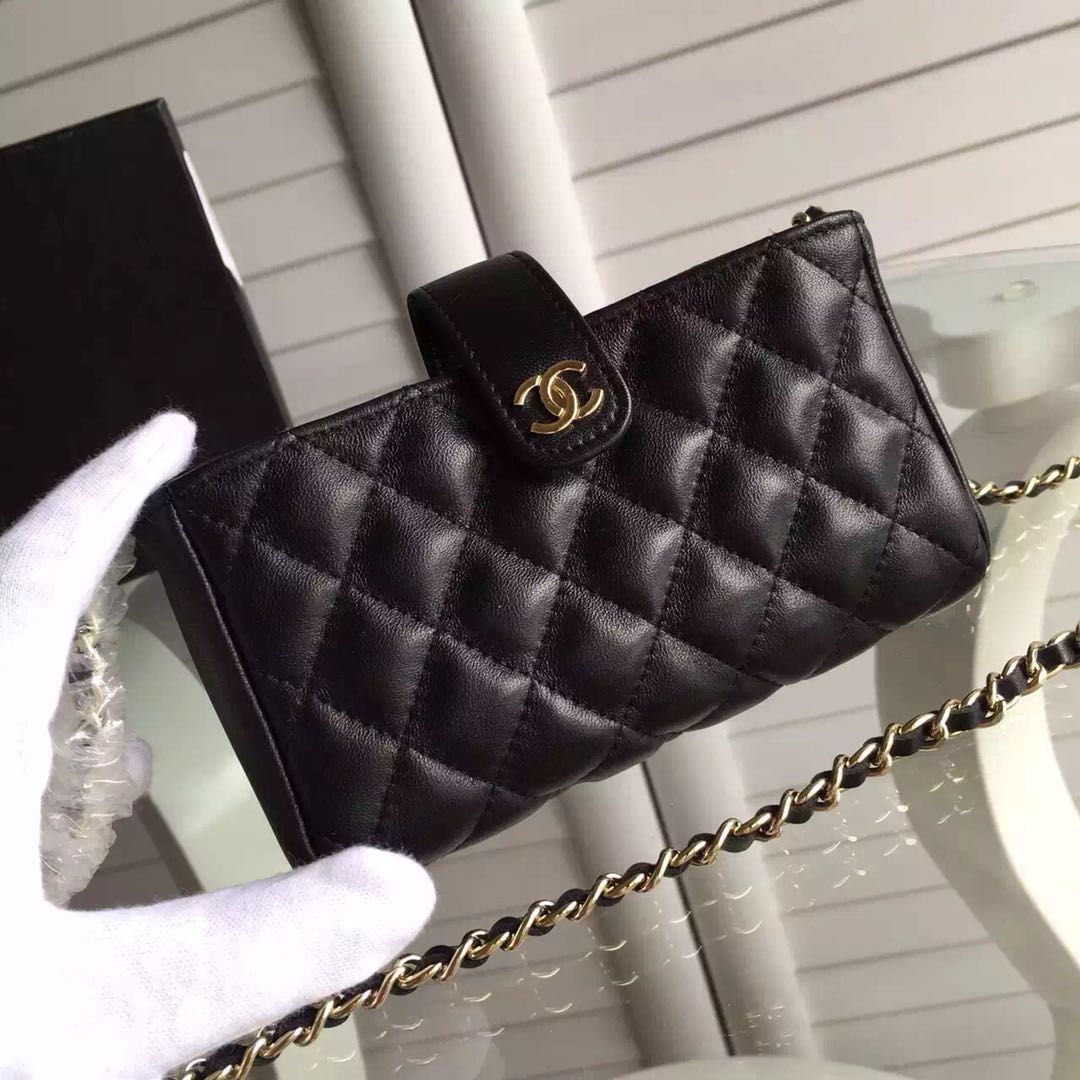 Chanel Flap Sheepskin Mini Shoulder Bag 6759 black