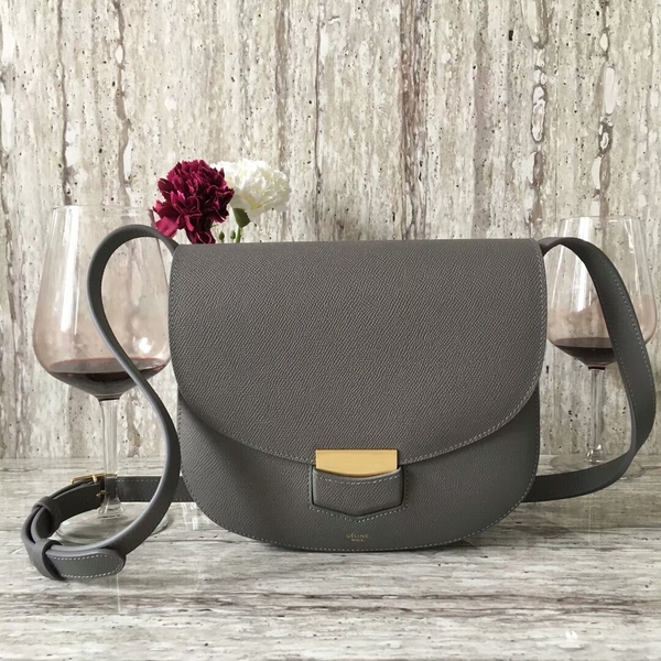 Celine Classic Flap Bag Calfskin Leather 77420 Grey