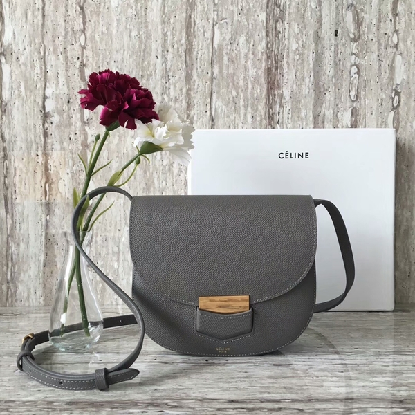 Celine Classic Mini Flap Bag Calfskin Leather 77425 Grey