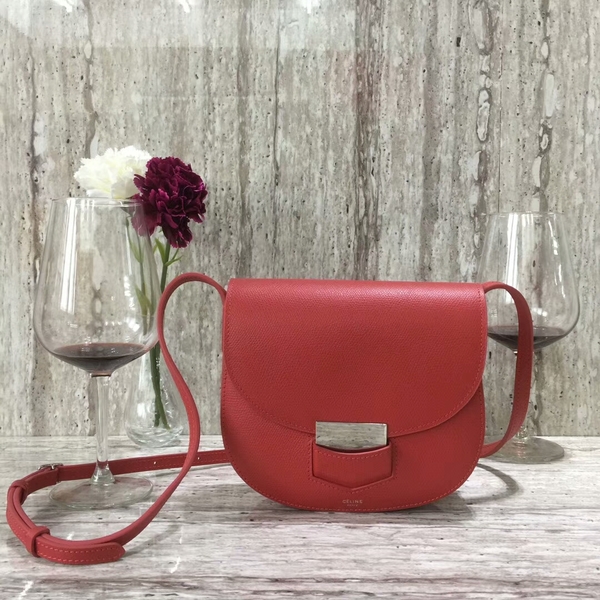 Celine Classic Mini Flap Bag Calfskin Leather 77425 Red