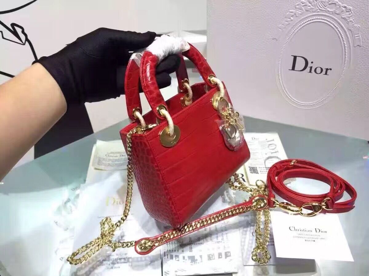 Dior Cannage Nano Lady Bag Original Leather CD3891 red