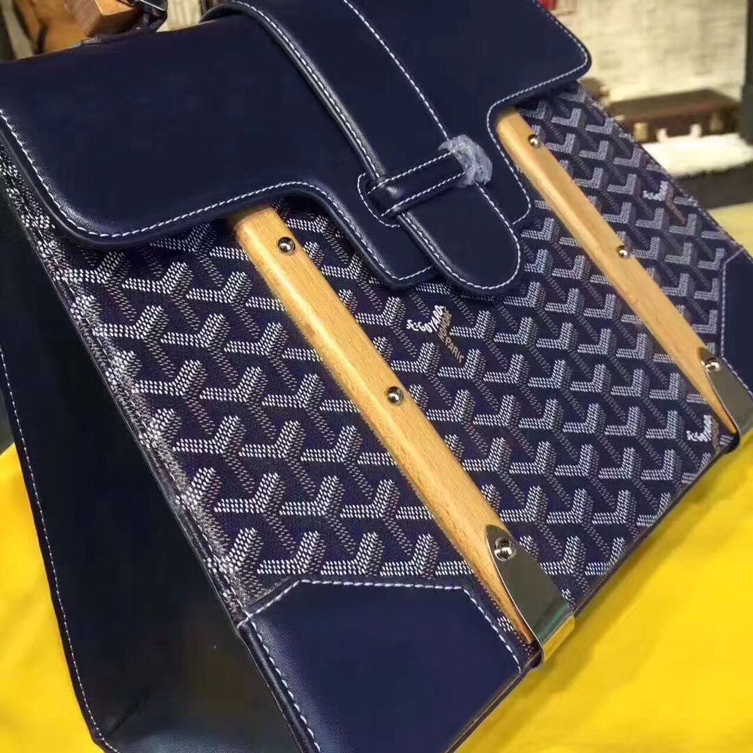 Goyard Y Doodling Calfskin Leather Tote Bag 9956 blue