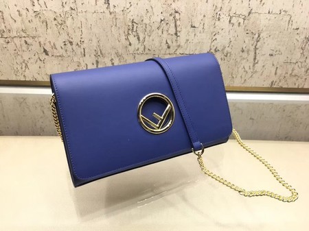 Fendi Calfskin Leather Flap Shoulder Bag 3326 Blue