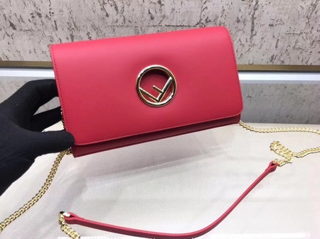 Fendi Calfskin Leather Flap Shoulder Bag 3326 Red