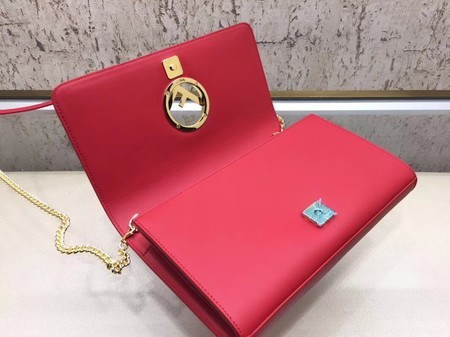 Fendi Calfskin Leather Flap Shoulder Bag 3326 Red