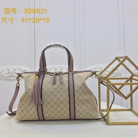 Gucci GG Supreme Canvas Tote Bag 309621 Pink