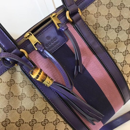 Gucci GG Supreme Canvas Tote Bag 309621 Purple