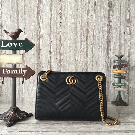 Gucci Marmont Ophidia Calfskin Leather Shoulder Bag 505033 Black