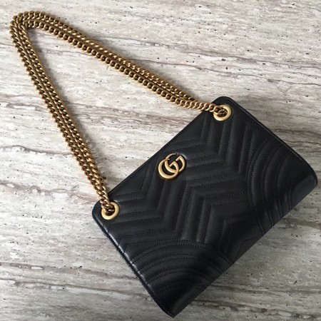 Gucci Marmont Ophidia Calfskin Leather Shoulder Bag 505033 Black