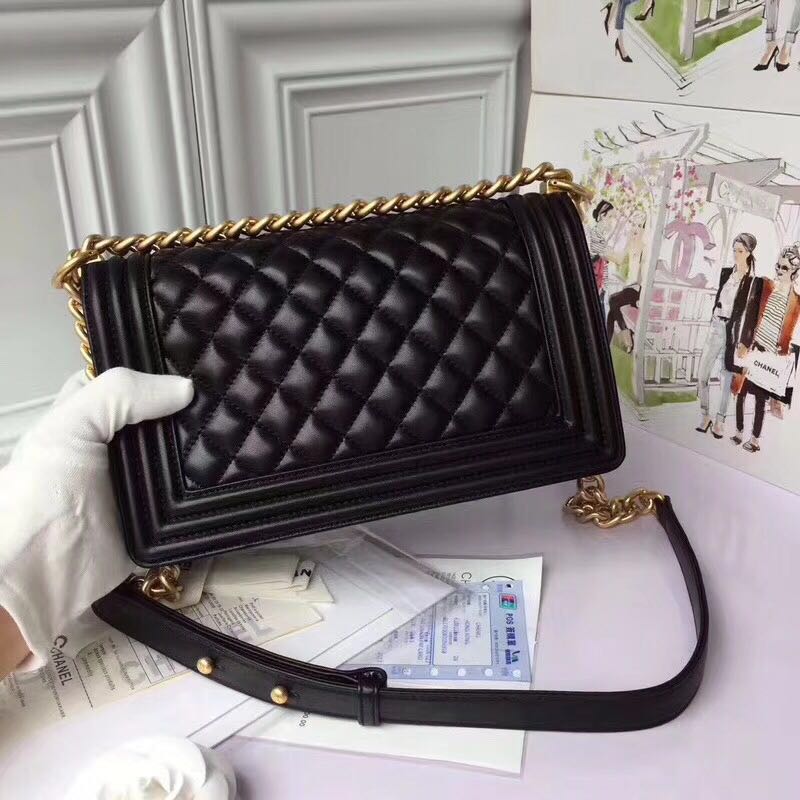 Chanel Boy Flap Original Sheepskin Leather Shoulder Bags A67086 Black