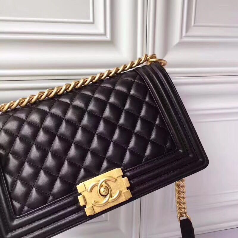 Chanel Boy Flap Original Sheepskin Leather Shoulder Bags A67086 Black