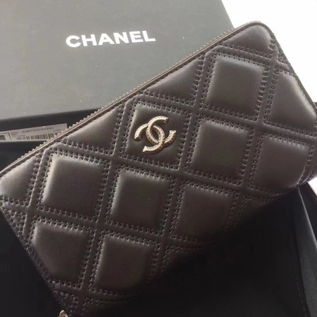 Chanel Clutch Bag Sheepskin Leather 7072 Black