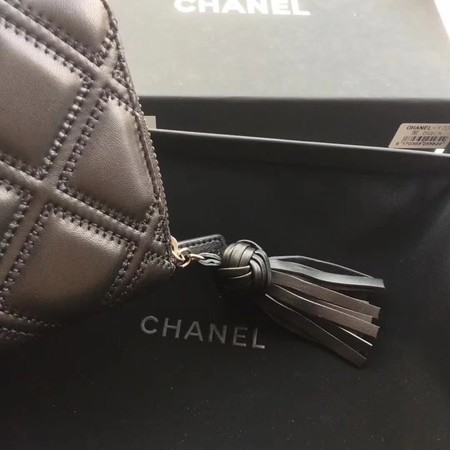 Chanel Clutch Bag Sheepskin Leather 7072 Black