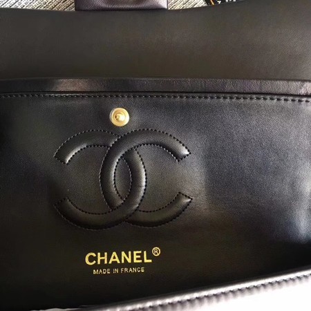 Chanel Flap Shoulder Bag Black Original Sheepskin Leather CF1112V Gold