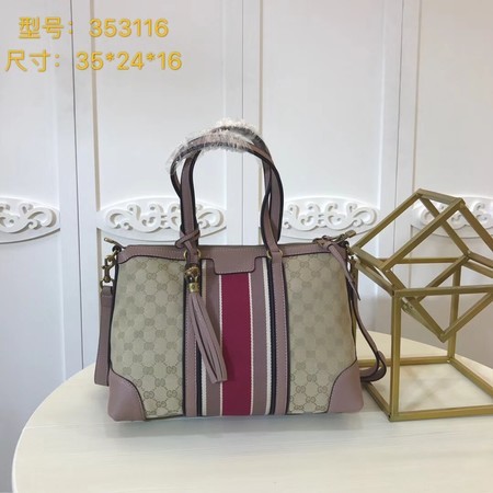 Gucci GG Supreme Canvas Tote Bag 353116 Pink