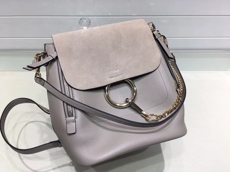 Chloe Faye Calfskin Leather Backpack 4756 Grey