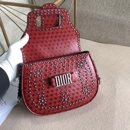 Dior Calfskin Leather Shoulder Bag M6501 Red