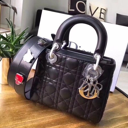 Dior Lucky Badges Original Sheepskin Leather Bag 88034 Black