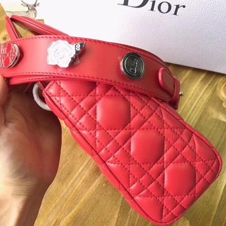 Dior Lucky Badges Original Sheepskin Leather Bag 88034 Peach