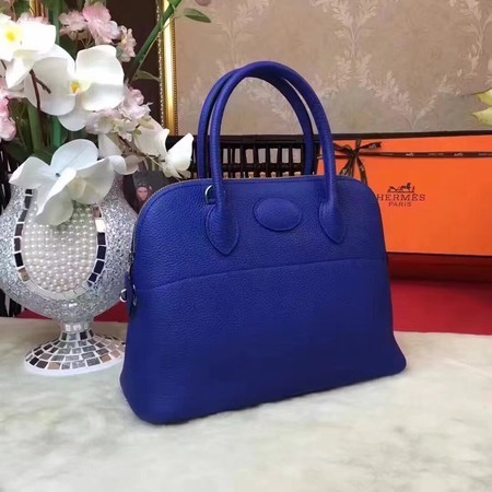 Hermes Bolide Original Leather Tote Bag B1007 Blue