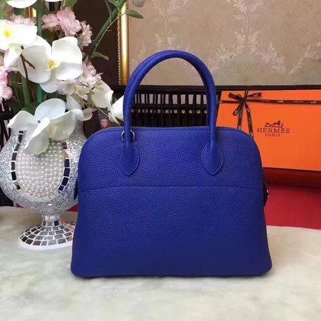 Hermes Bolide Original Leather Tote Bag B1007 Blue