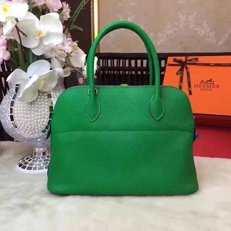 Hermes Bolide Original Leather Tote Bag B1007 Green