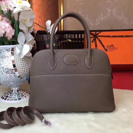 Hermes Bolide Original Leather Tote Bag B1007 Grey