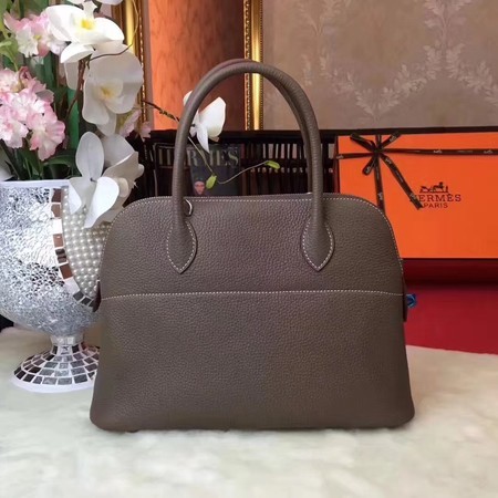 Hermes Bolide Original Leather Tote Bag B1007 Grey