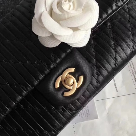 Chanel Goat Veins Shoulder Bag 1112C Black