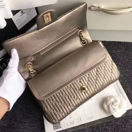 Chanel Goat Veins Shoulder Bag 1112C Gold