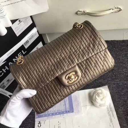 Chanel Goat Veins Shoulder Bag 1112C Gold