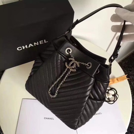 Chanel Original Sheepskin Leather Tote Bag 3696 Black