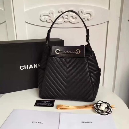 Chanel Original Sheepskin Leather Tote Bag 3696 Black