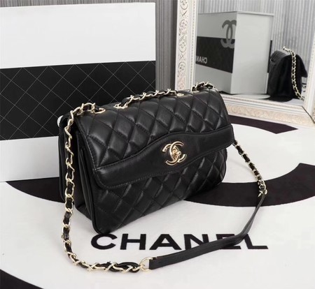 Chanel Sheepskin Leather Shoulder Bag 3325 Black