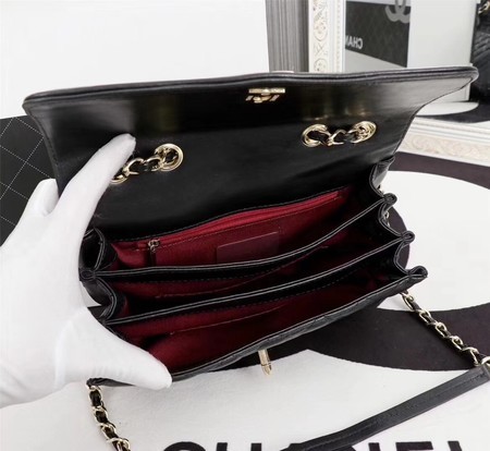 Chanel Sheepskin Leather Shoulder Bag 3325 Black