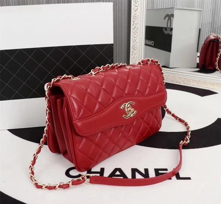 Chanel Sheepskin Leather Shoulder Bag 3325 Red