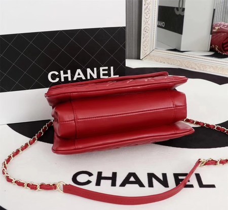 Chanel Sheepskin Leather Shoulder Bag 3325 Red