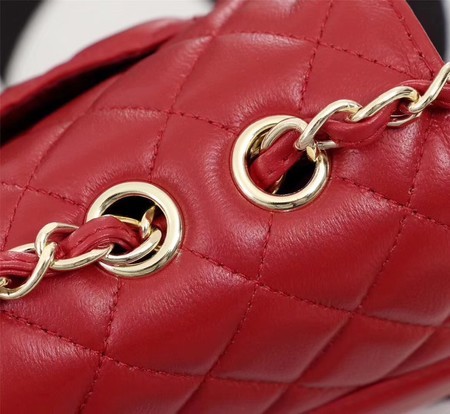 Chanel Sheepskin Leather Shoulder Bag 3325 Red