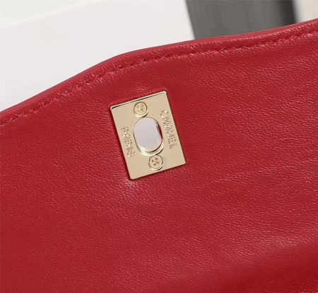 Chanel Sheepskin Leather Shoulder Bag 3325 Red