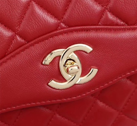 Chanel Sheepskin Leather Shoulder Bag 3325 Red