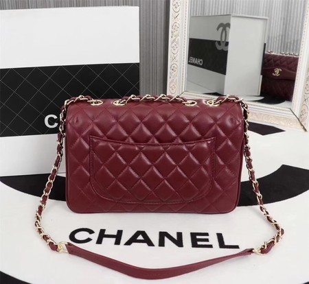 Chanel Sheepskin Leather Shoulder Bag 3325 Wine