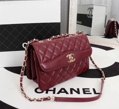 Chanel Sheepskin Leather Shoulder Bag 3325 Wine